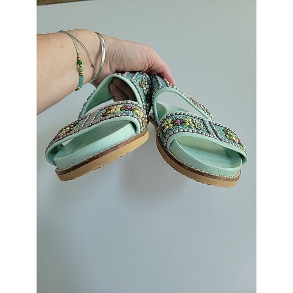Sam Edelman Womens Otto Mint Leather Sandals!! Size US 8 Spring Summer Slide - Picture 6 of 6